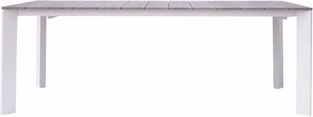 Tavolo da giardino Arenzano Moia in alluminio bianco con top effetto legno
