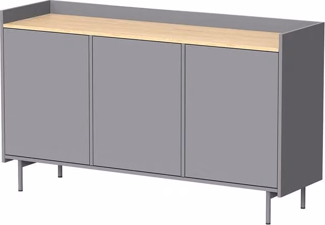 Credenza Velina Grigio 140 x 82 cm con 6 scomparti Vicco