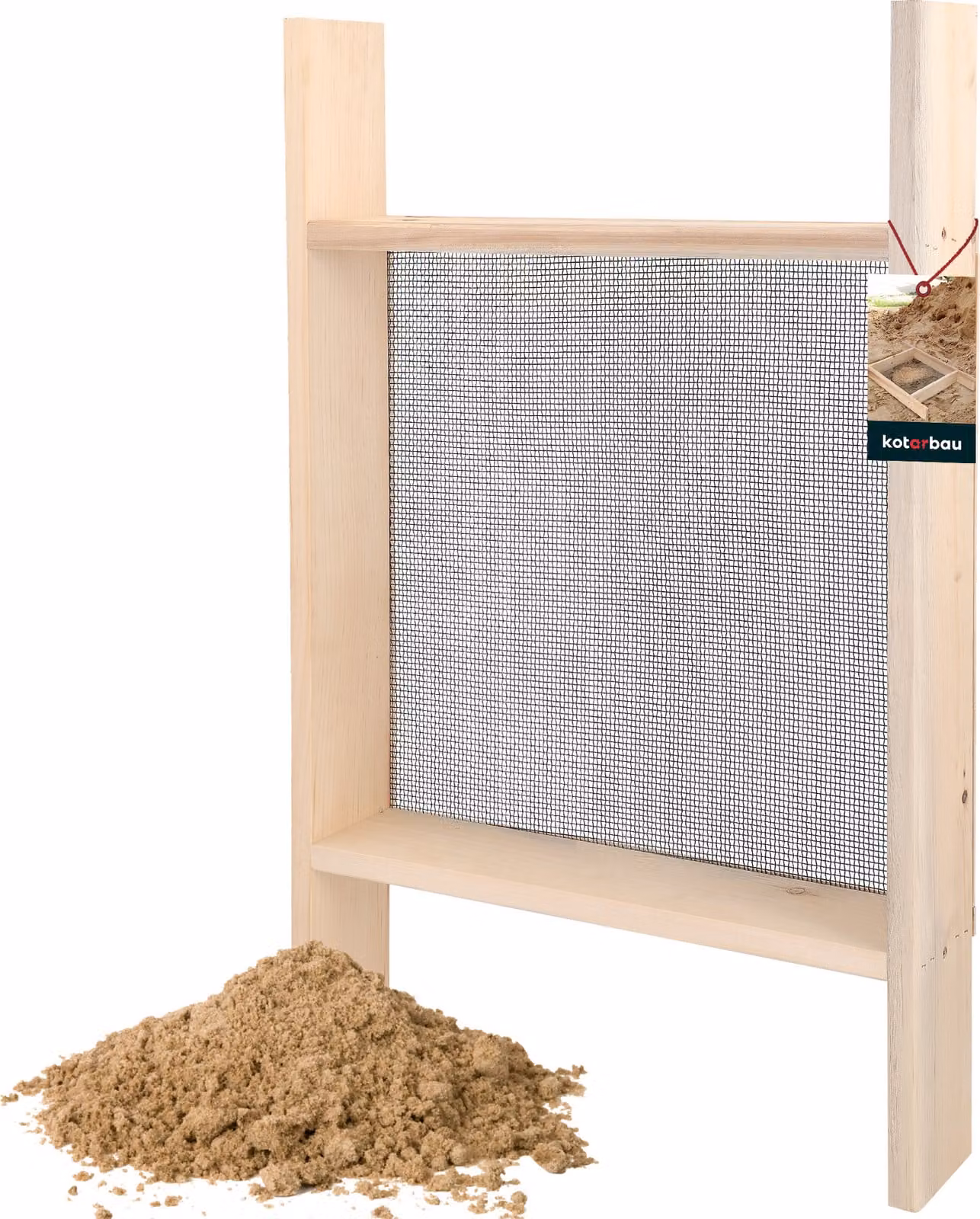 KOTARBAU® accio da Giardino accio Sabbia 3x3mm Acciaio e Legno 80x50cm per Terra e Compost Robusto e Resistente