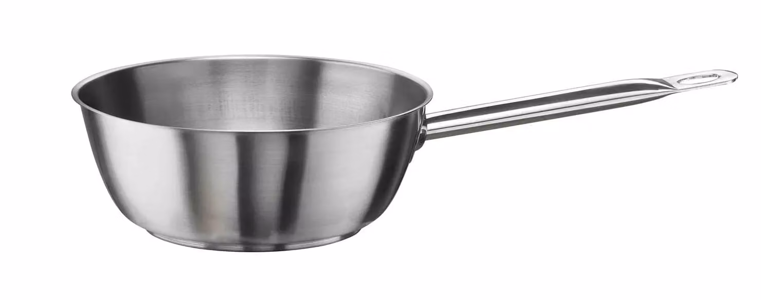 Casseruola conica in acciaio inox per induzione con un manico, diam. 24cm