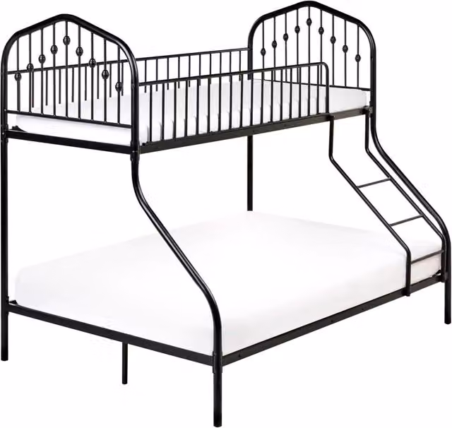Letto a castello per bambini Camera dei bambini letto alto nero struttura in ferro 90/140 x 200 cm