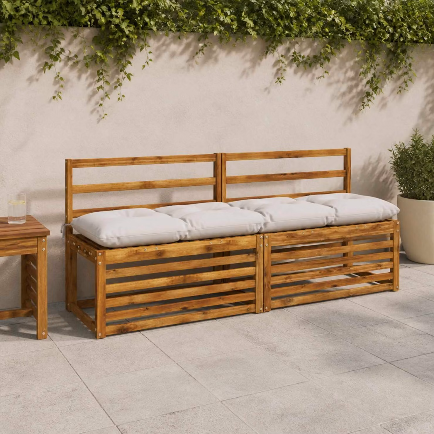 vidaXL Cuscini per Panchina VIANEN 2 pz 100% Poliestere Bianco