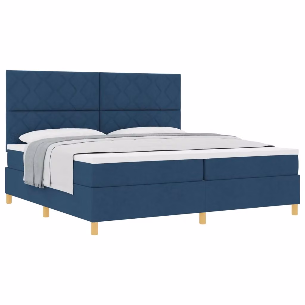 Letto a molle con testiera in tessuto blu vidaXL L/P: 200 x 200 cm, H: 280 cm – 2