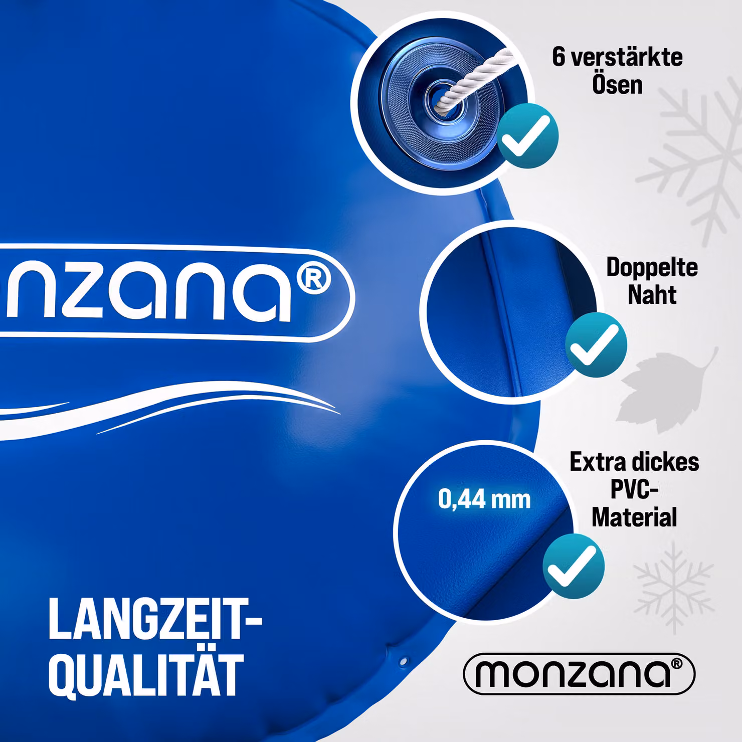 Cuscino per piscina Monzana® rotondo in PVC blu Ø 4 m per la raccolta detriti – 3
