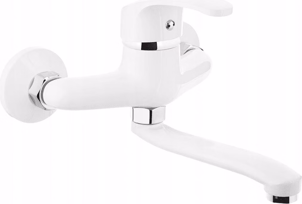 Miscelatore monocomando da parete, modello Kakadu, colore bianco