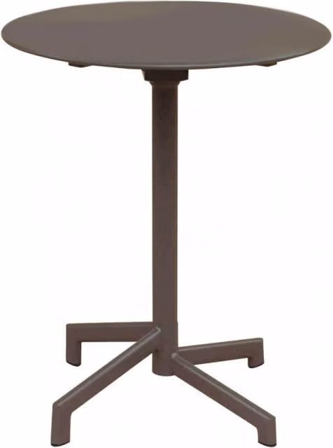 Tavolo rotondo moderno COSMA in acciaio verniciato a polvere taupe e grigio Ø 60 cm, H 74 cm