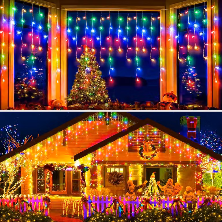 Luci di Natale a Tenda LED impermeabile multicolore 30 m