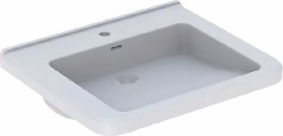 Geberit Selnova Comfort - Lavabo quadrato, 550x525 mm, senza barriere, con sfioratore, 1 foro per rubinetto, bianco 500.785.00.7