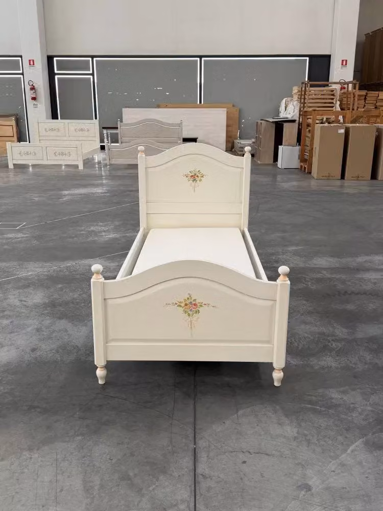 Letto singolo sagomato in legno bianco e rosa Mobili 2G L: 99 cm, P: 212 cm, H: 112 cm – 2