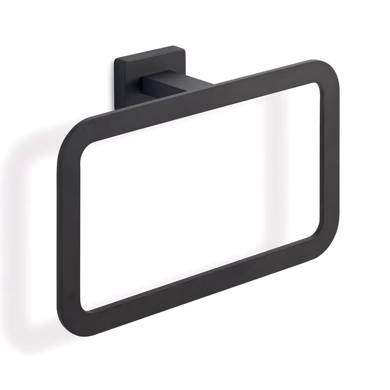 Portasalviette ad anello da muro in acciaio inox e Cromall 4470 Gedy serie ATENA Nero Opaco
