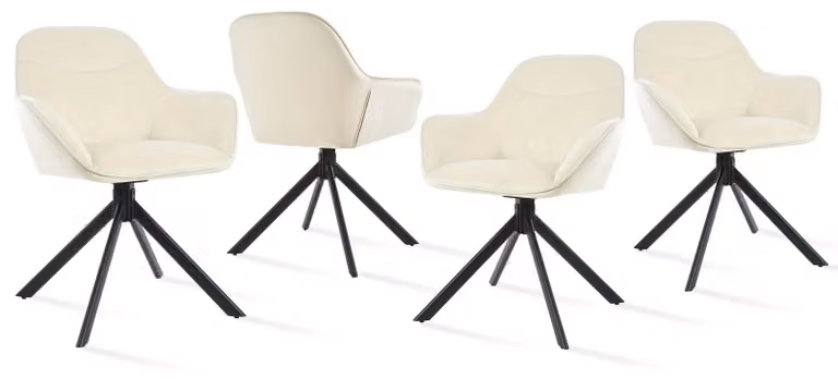 Sedia da pranzo - Sedia a forma di conca - Sedia da cucina - Sedia girevole - Sedia - Girevole a 360° - Seduta imbottita