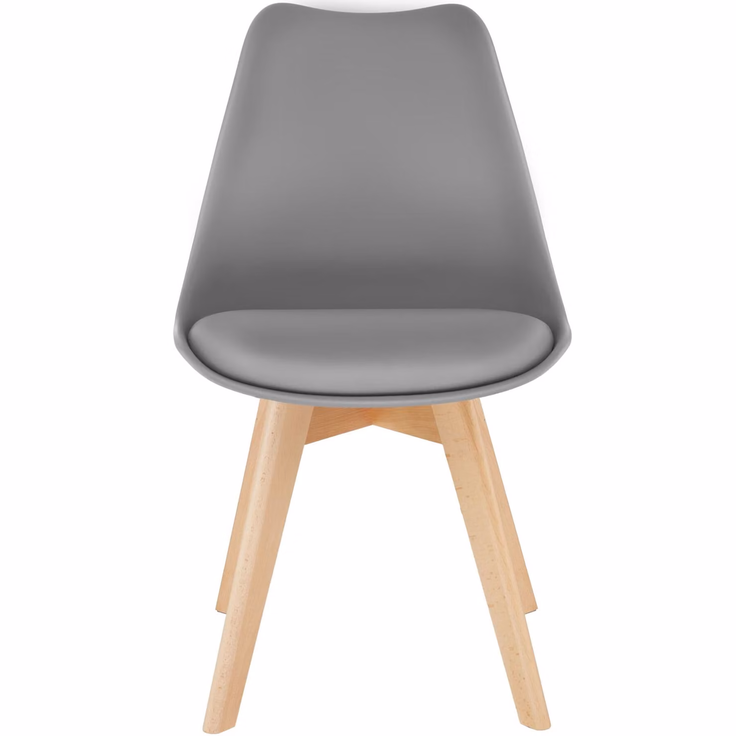 Set di 4 sedie da tavola in stile scandinavo TecTake GmbH, grigio, legno di ontano e plastica – 1