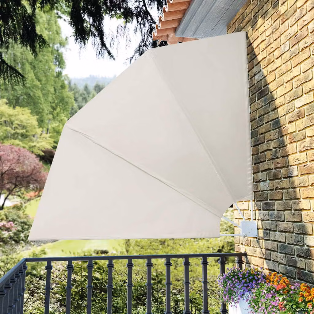 The Living Store Ventilatore da balcone pieghevole crema 210×210 cm