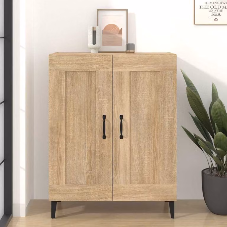Credenza vidaXL in Rovere Sonoma e Legno Multistrato, L 69,5 cm x P 34 cm x H 90 cm