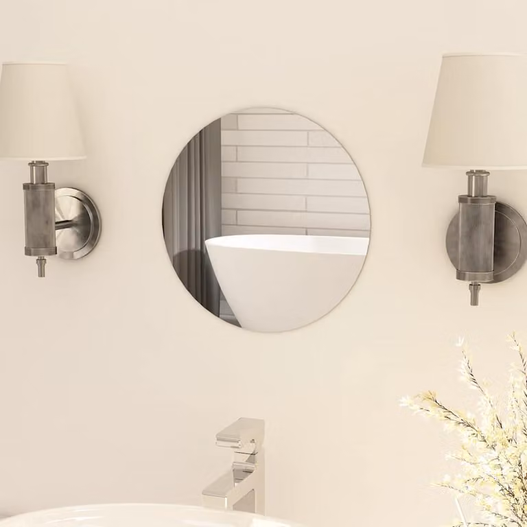 Specchio Rotondo Senza Cornice vidaXL in Vetro Argento, Diametro: 30 cm