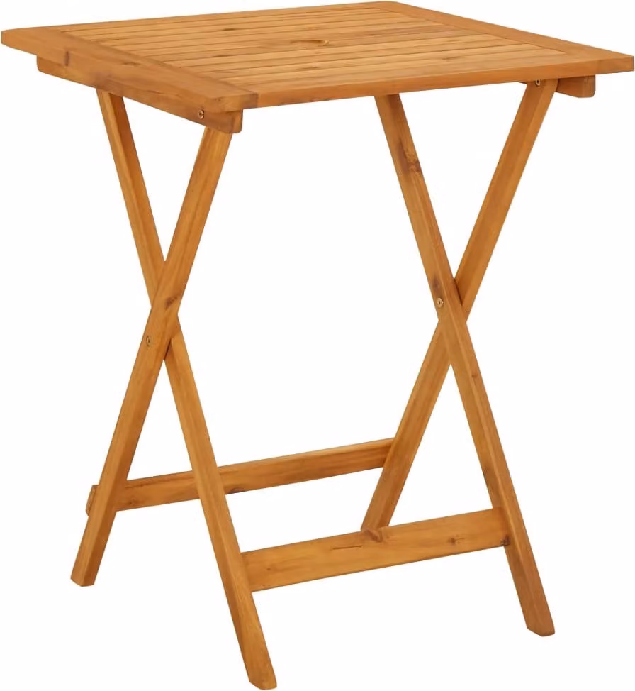 The Living Store Tavolo da giardino pieghevole 60x60x75 cm in legno massiccio di acacia
