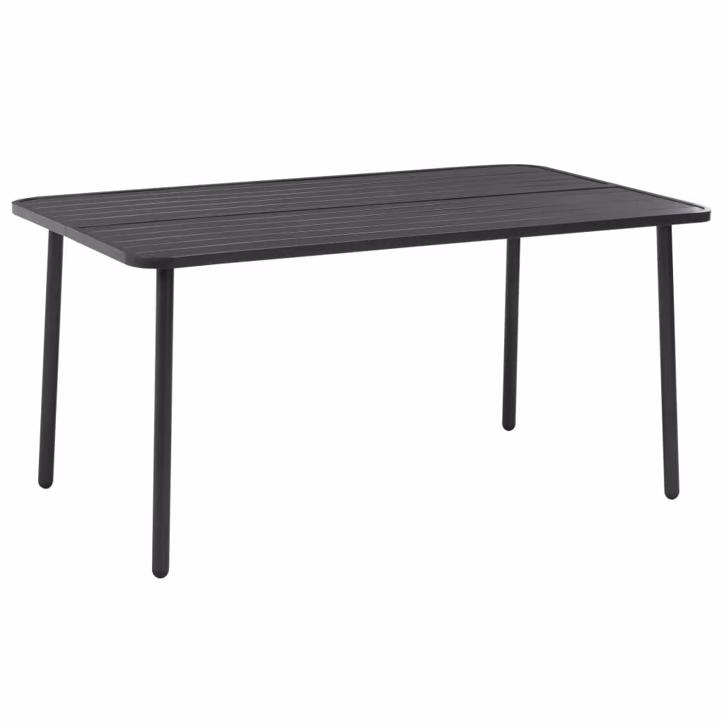 Set da Pranzo da Giardino 7 pz in Acciaio Grigio Scuro