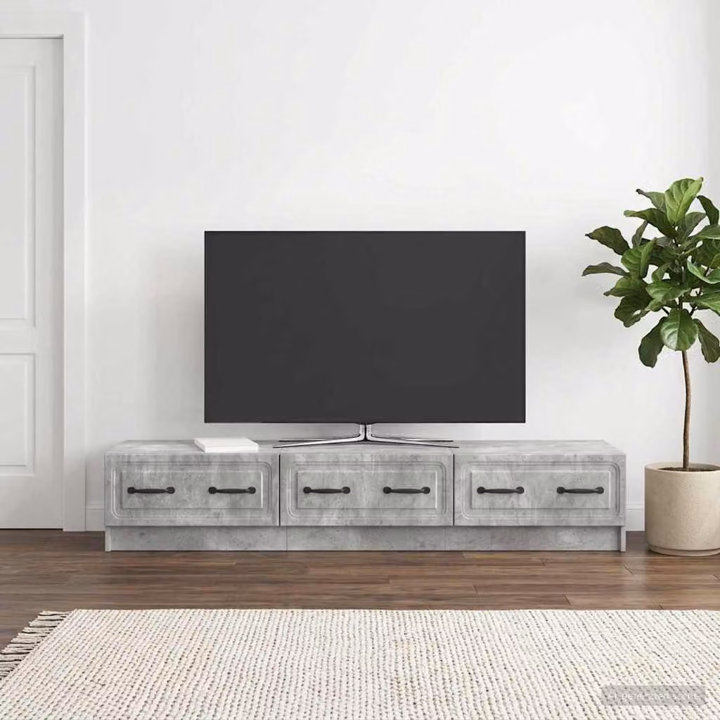 Mobile TV vidaXL Grigio con ruote e scomparti media, L 147 x P 34,5 x H 27 cm