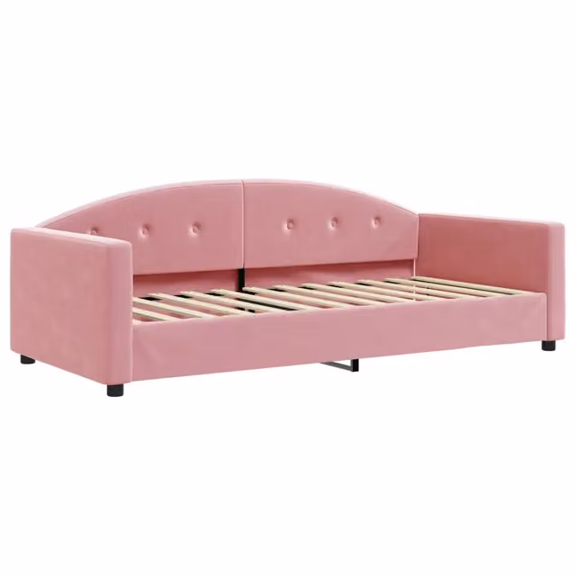 Letto singolo | Letto per adulti | Letto da Giorno Rosa 90x200 cm in Velluto