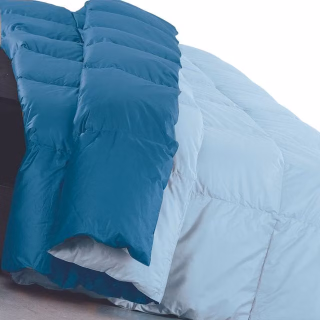 DaunenStep Trapunta in piuma bicolore Orizzonte blu, traspirante e termoregolatrice per adulti