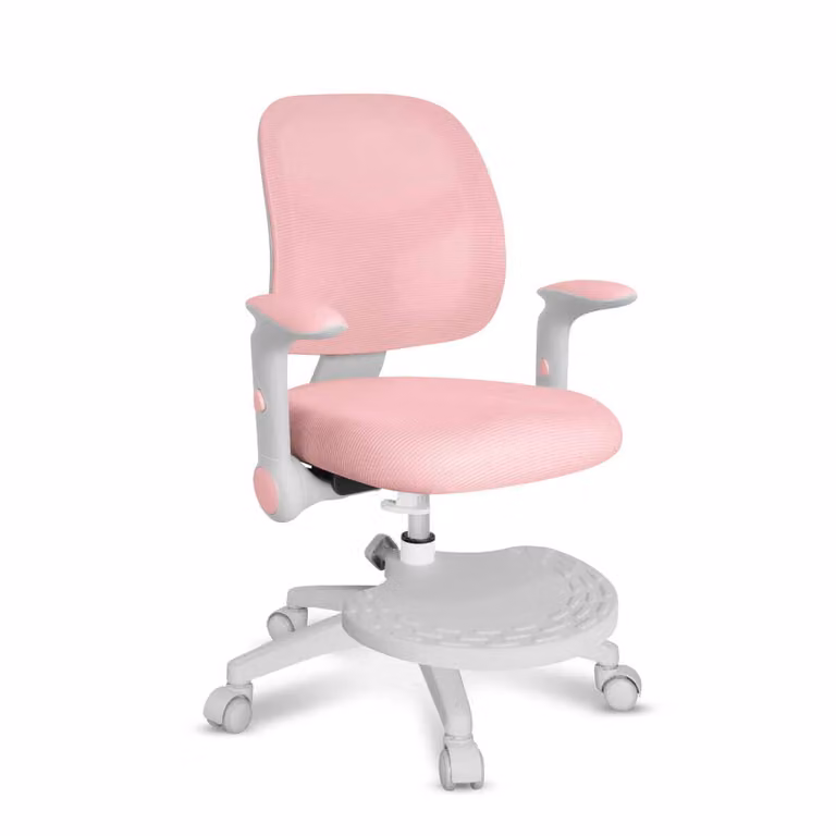 Mark Adler Junior 5.0 | Sedia da scrivania per bambini Sedia ergonomica girevole | Poggiapiedi | Profondità di seduta regolabile | Braccioli regolabili | Rosa