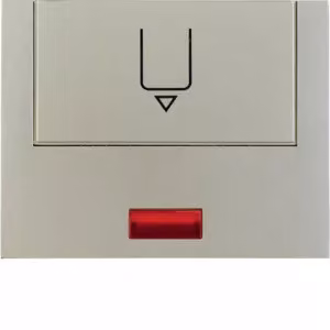 Berker 16417104 Placca per interruttore Hotelcard con stampa e lente rossa in acciaio inossidabile verniciato Berker