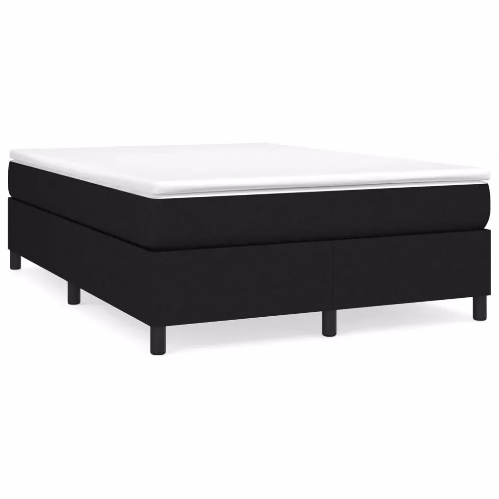 Letto Ibrido vidaXL con Giroletto a Molle e Materasso in Tessuto Nero e Bianco L/P/H: 200 x 140 x 35 cm – 2