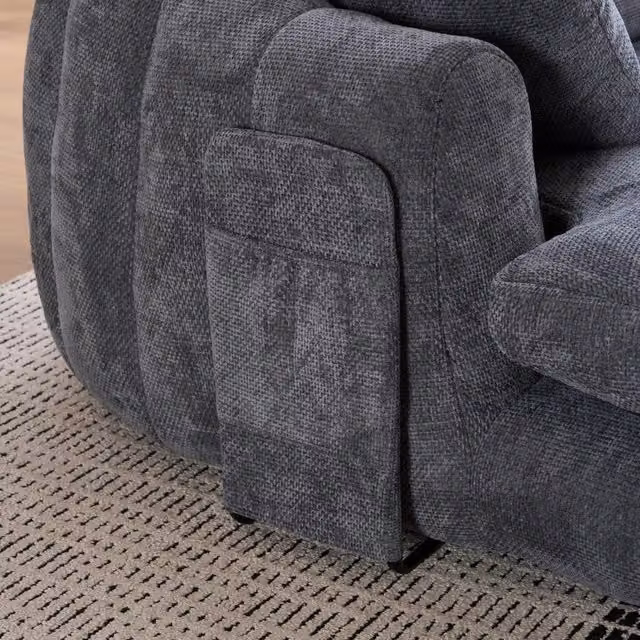 Chaiselongue imbottita in ciniglia con cuscini morbidi per soggiorno e camera da letto