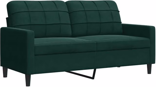 Divano | Divano da soggiorno | Sofa a 2 Posti Verde Scuro 140 cm in Velluto