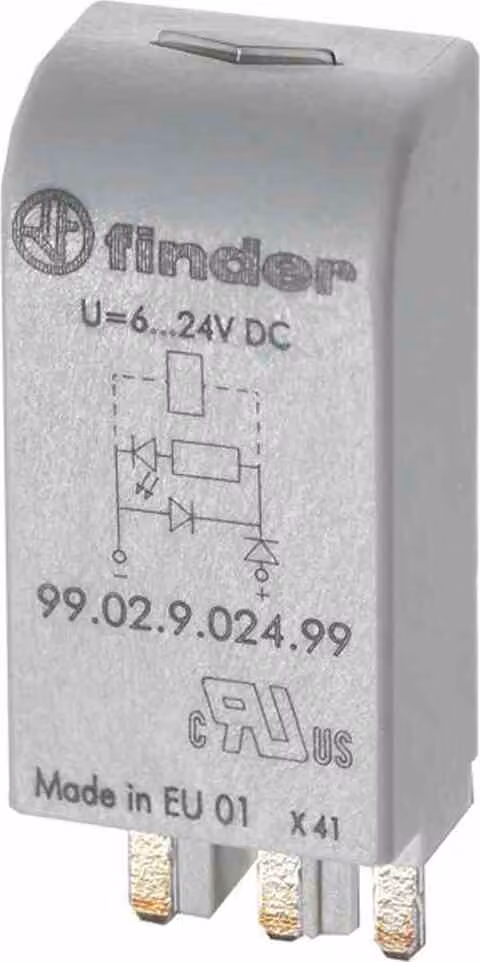 Modulo di soppressione dei disturbi FINDER varistore 24VAC/DC, LED, gn