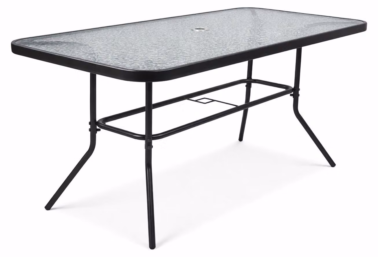 Tavolo da giardino in vetro e metallo | Tavolo da pranzo | Dimensioni ca. H. 70 x W. 110 x D. 55 cm | Antracite | Balcone Tavolo Mobili da giardino 110x55