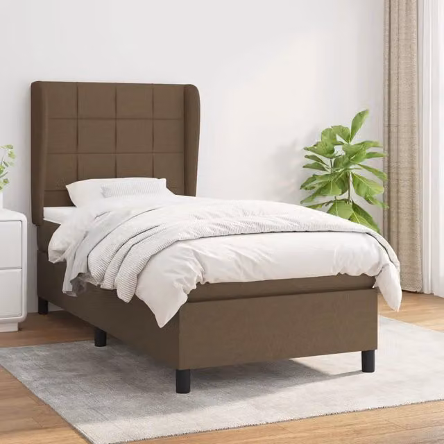 Letto Ibrido vidaXL con Giroletto a Molle e Materasso, Marrone e Bianco, L/P/H: 203 x 103 x 128 cm
