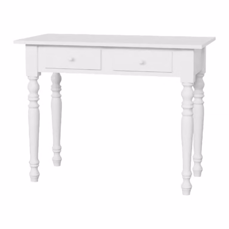 Scrivania con 2 cassetti in stile shabby bianco Mobili 2G L: 105 cm, P: 55 cm, H: 78 cm
