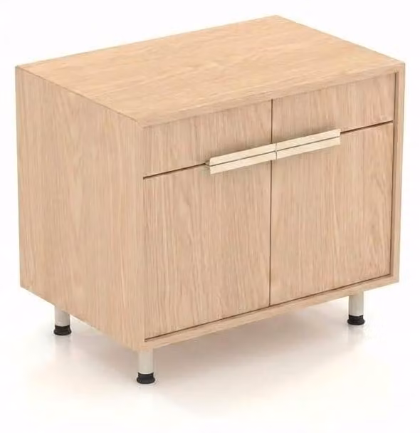 Comodino beige di alta qualità, design elegante, ideale per il soggiorno, realizzato in legno