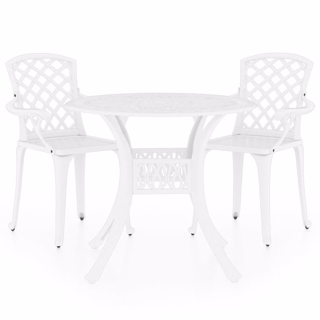 Set da Bistrot 3 pz in Alluminio Pressofuso Bianco