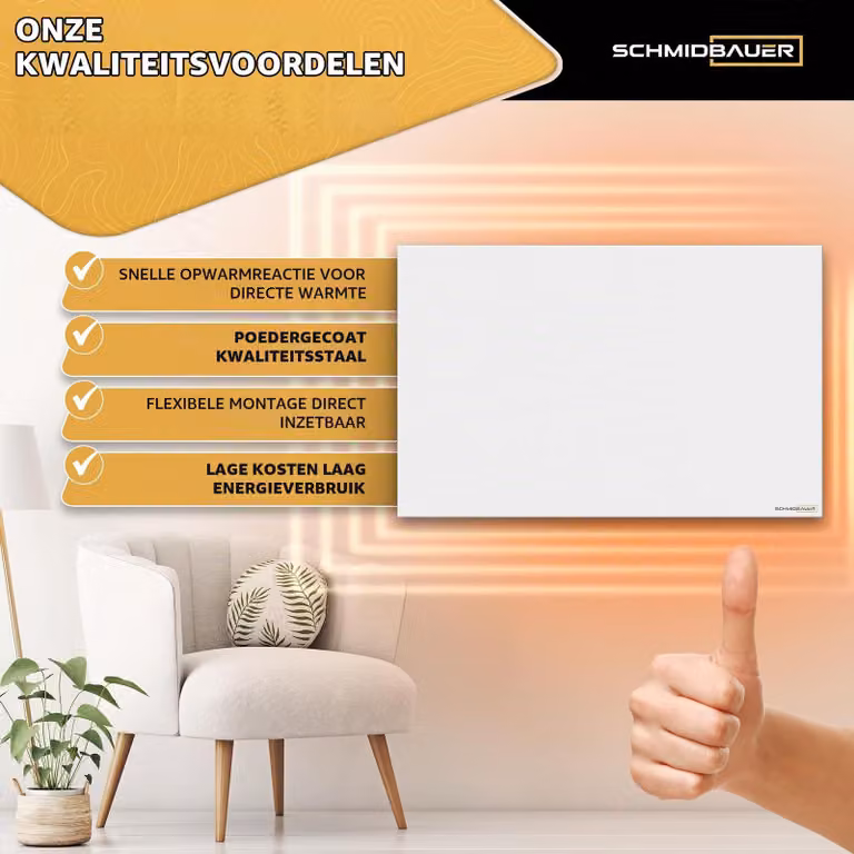 Riscaldamento a infrarossi da 450 Watt - Supporto da parete o soffitto - Riscaldamento elettrico a radiazione - Per uso interno - Riscaldamento salutare