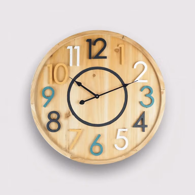 Kigelia - Orologio in stile scandinavo con numeri colorati