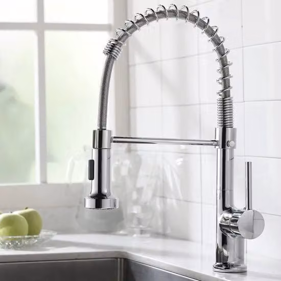 Kraan keukenmengkranen keukenkraan con doccia e rubinetto per lavabo spirale in acciaio inox