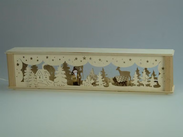 Decorazione natalizia a forma di Babbo Natale con illuminazione, dimensioni 52x10x10 cm, NUOVA