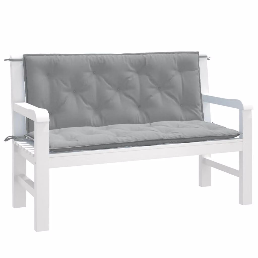 Set di 2 cuscini per panca da giardino vidaXL, colore grigio, L 120 cm x P 50 cm x H 7 cm