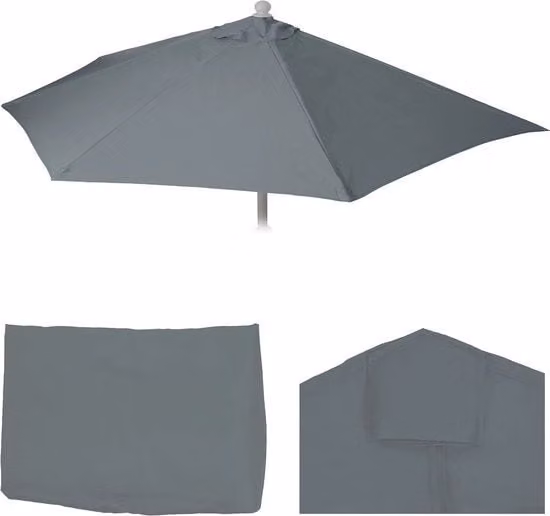Parasole in sostituzione per ombrelloni semicircolari 270 cm - Protezione UV 50+ - Antracite