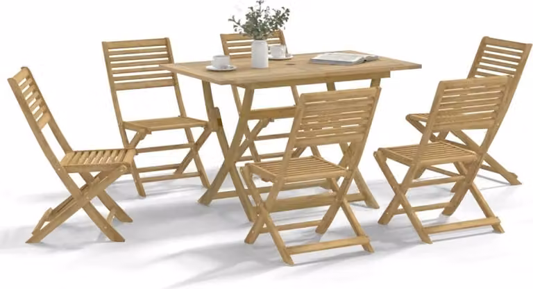 Maison Exclusive - Set da pranzo da giardino in legno massello di acacia, 7 pezzi