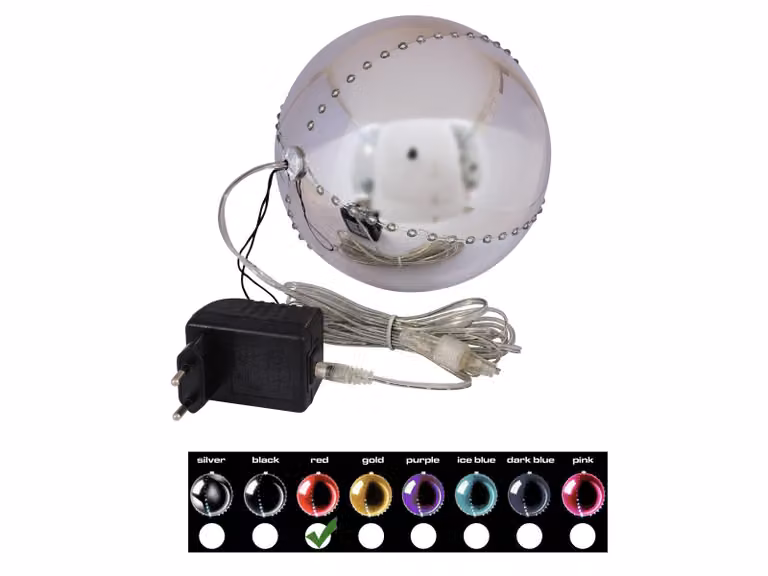 EUROPALMS Palla di neve LED 15 cm, rosso