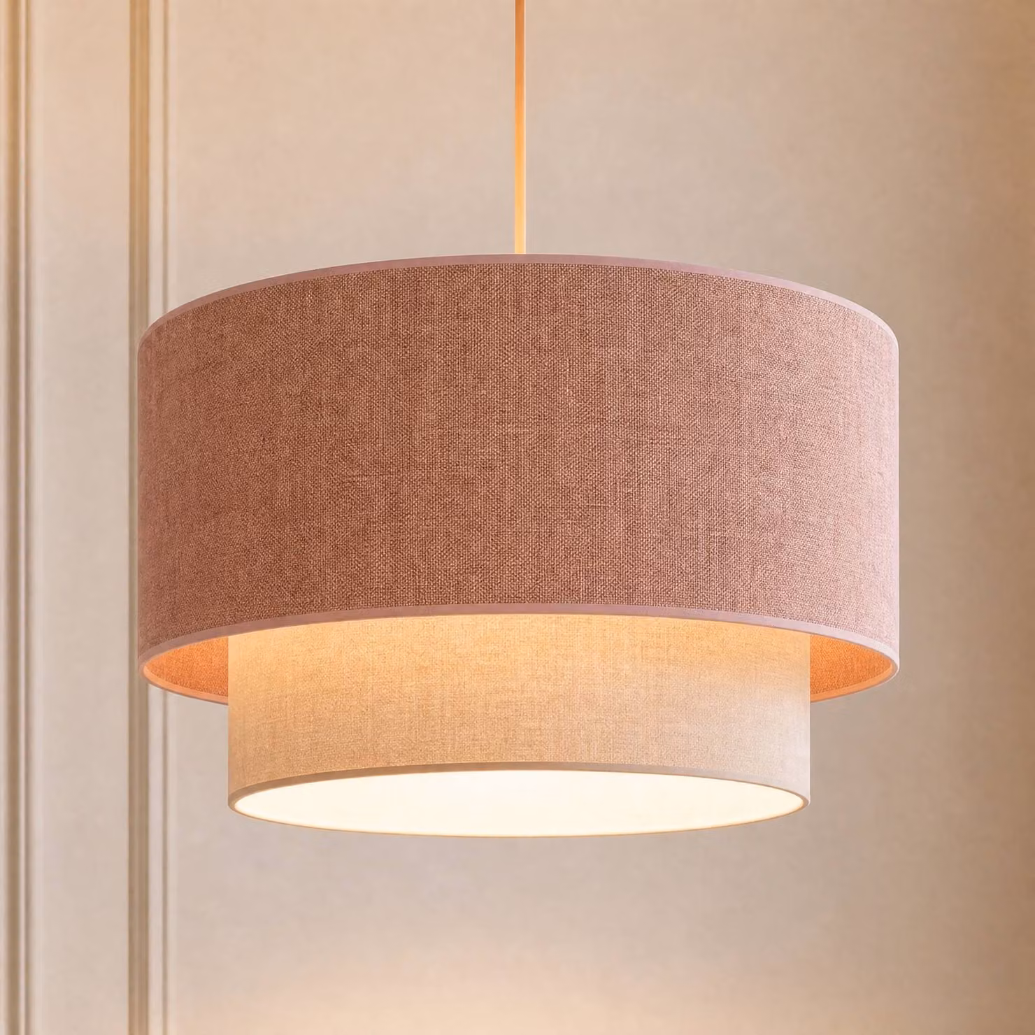 Lampada a sospensione Boho Duolla, Crema / Ambra, Camera da letto, Tessuto / Stoffa / Seta, Giovanile, Lampada a sospensione