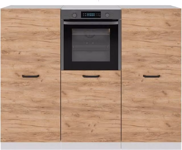 Cucina componibile moderna Vicco R-Line in rovere dorato e bianco, larghezza: 180 cm – 1