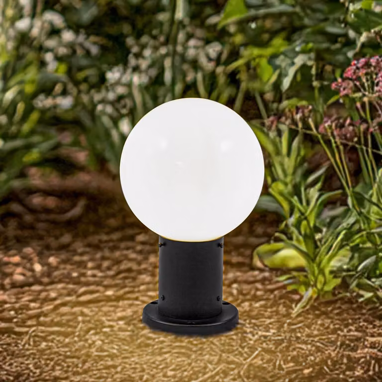 Lampione da giardino Dangan Lindby, dimmerabile, Bianco / Opale, Vetro, Moderno, Lampada da esterni