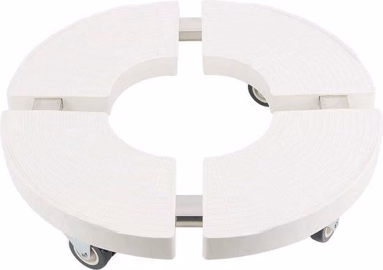 Attrezzo da giardino con diametro 40-50 cm, portata 150 kg - Carrello per fiori con ruote - Carrello rotondo - Per accessori da giardino - Carrello per vasi - Colore bianco