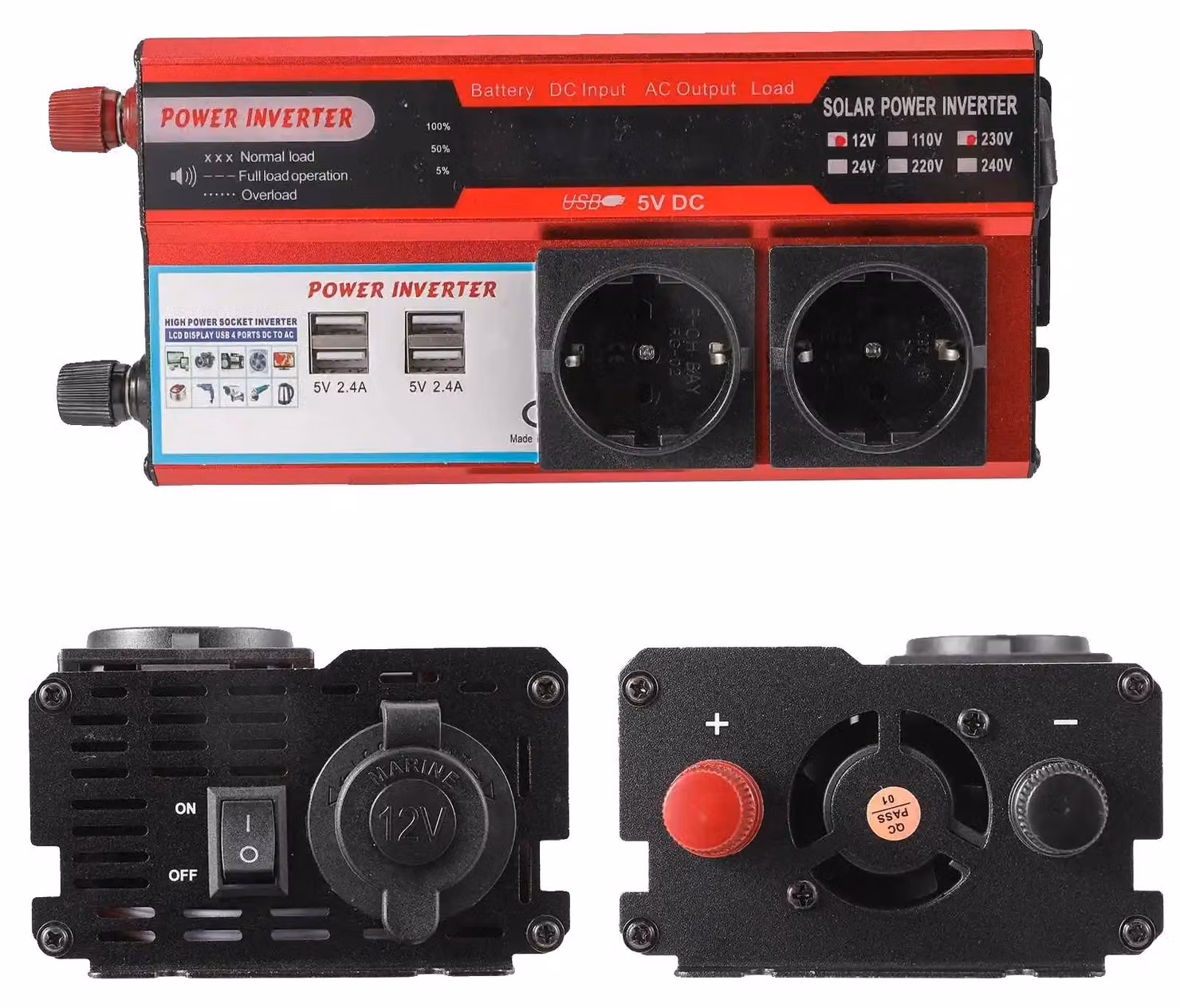 Inverter, potenza 4000 W, ricarica di più dispositivi, 4000 W