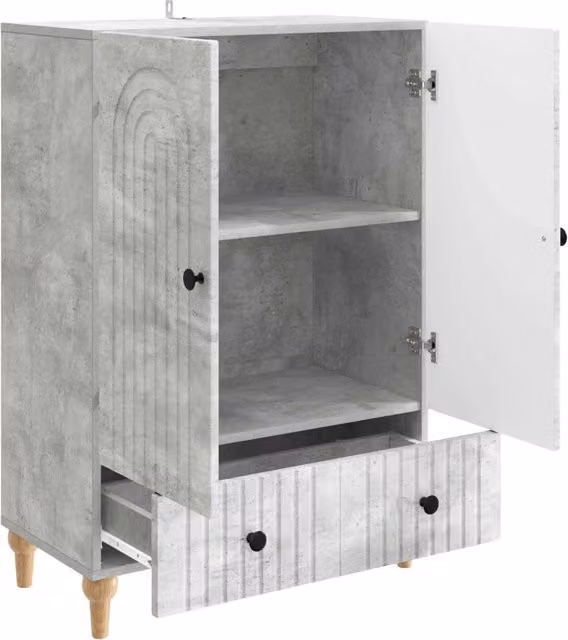 Credenza moderna Design In in legno ingegnerizzato grigio cemento L: 66 cm, P: 34,5 cm, H: 95 cm