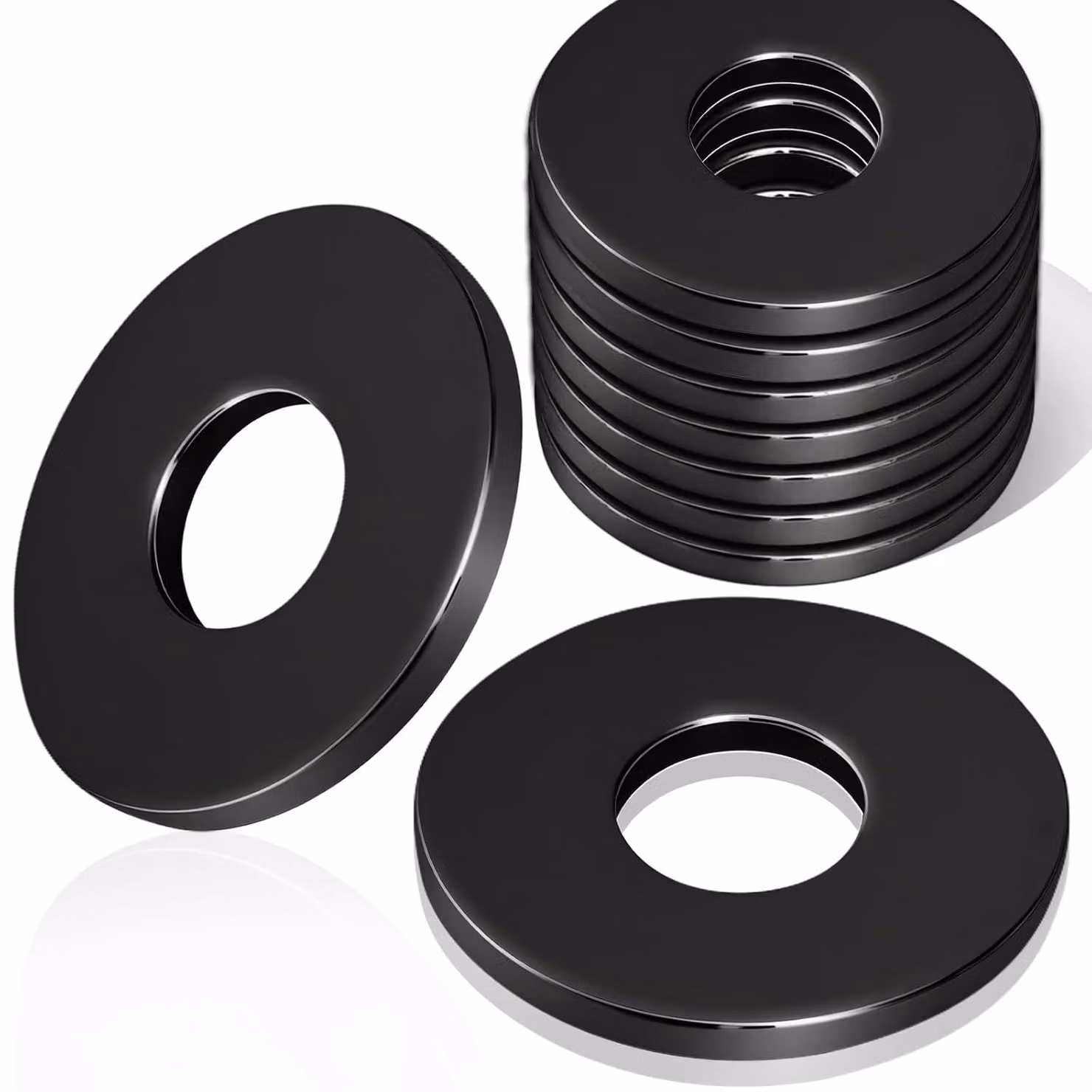 Anelli M5 x 15 mm, spessore 1,2 mm, confezione da 40 pezzi, in acciaio inossidabile, colore nero, per costruzioni